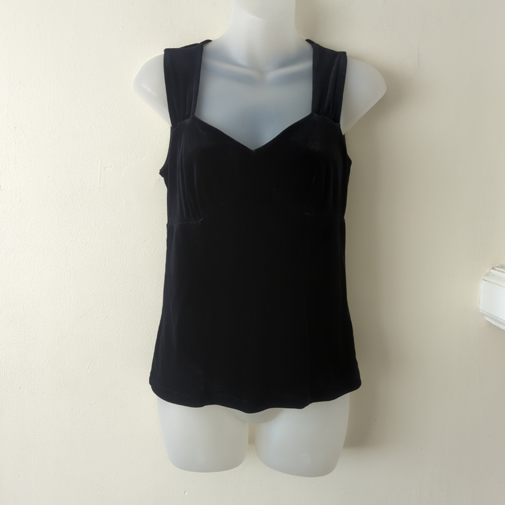 White House Black Market Velvet Busiter Tank Top Velvet Witchy / Bohemian Sz Sm